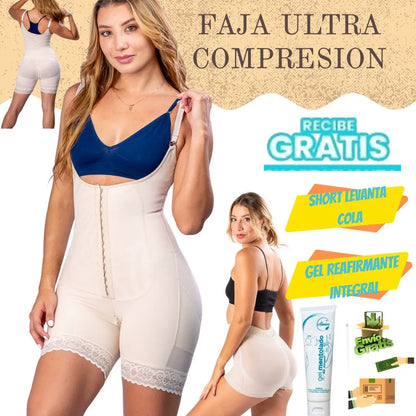 FAJA ULTRA COMPRESION + OBSEQUIO: SHORT LEVANTA GLUTEOS Y GEL REAFIRMANTE